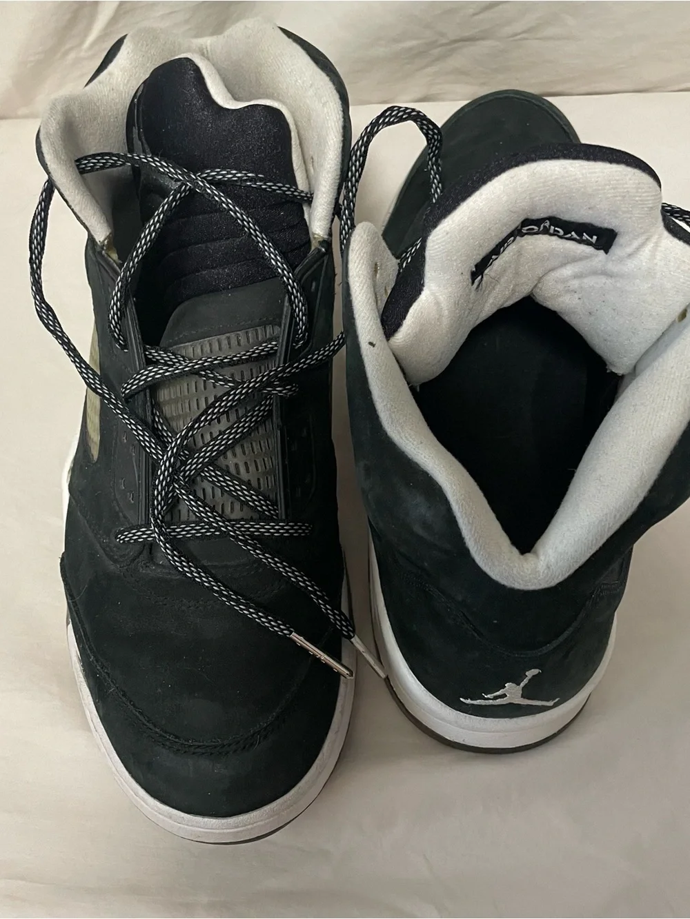 Men's Jordan 5 Oreo Black and White